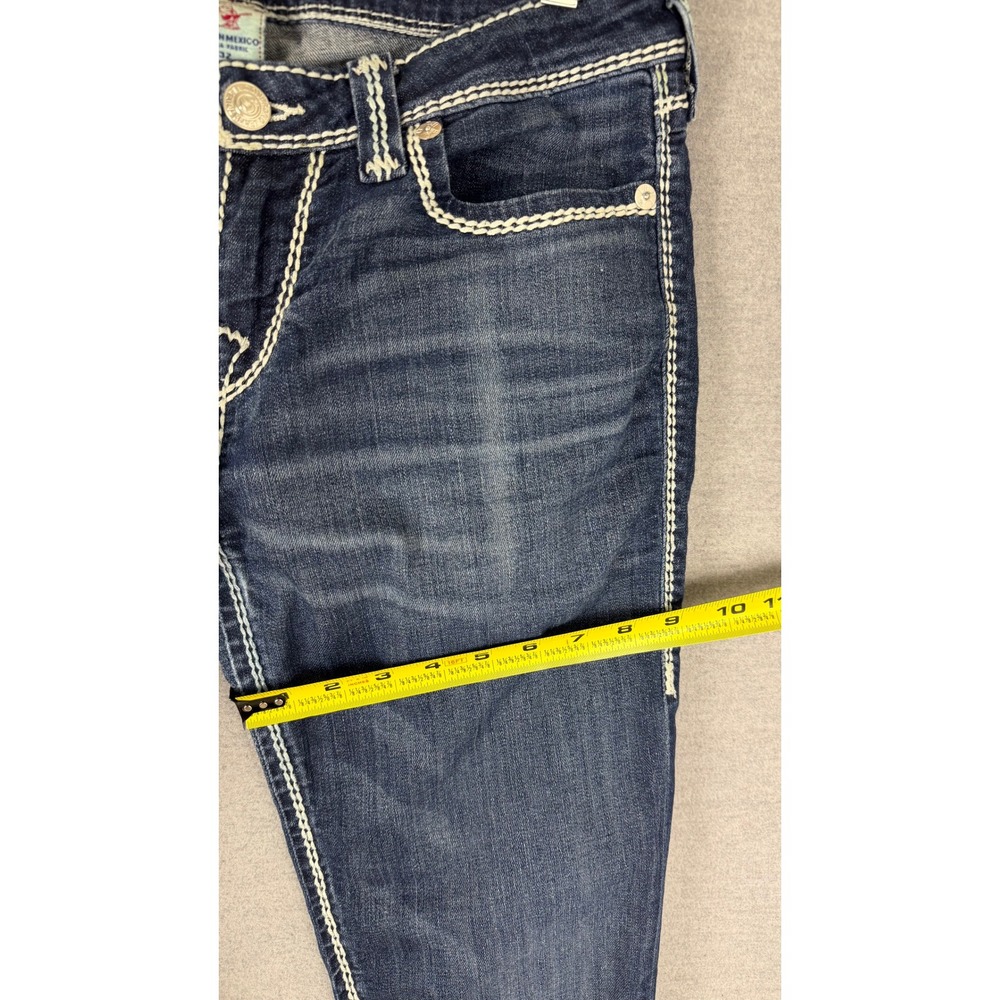 True Religion Skinny Jeans Dark Wash White Super T Stitching WLH599SEY4 Size 32 - Picture 6 of 7